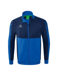 Erima Trainingsjacke Six Wings Worker (100% Polyester, Stehkragen, strapazierfähig) royalblau/navyblau Jungen